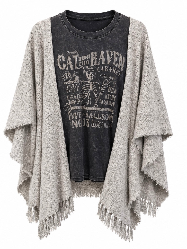 Halloween Poncho Skeleton Cabaret