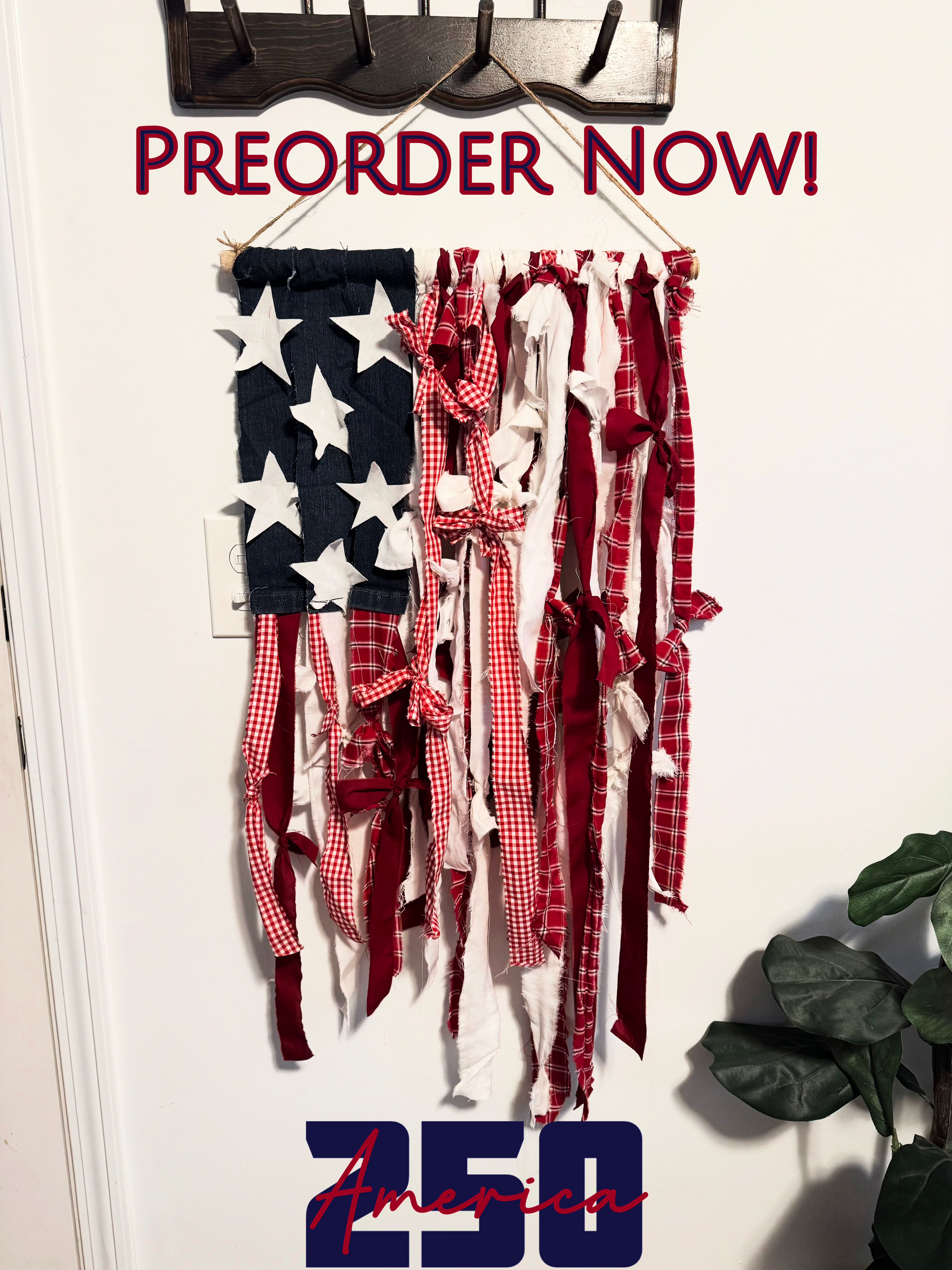 Upcycled American Flag Wall Hanger